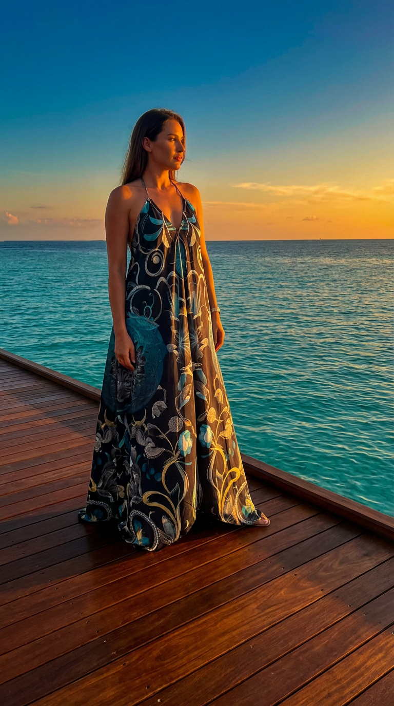 Halterneck backless dress