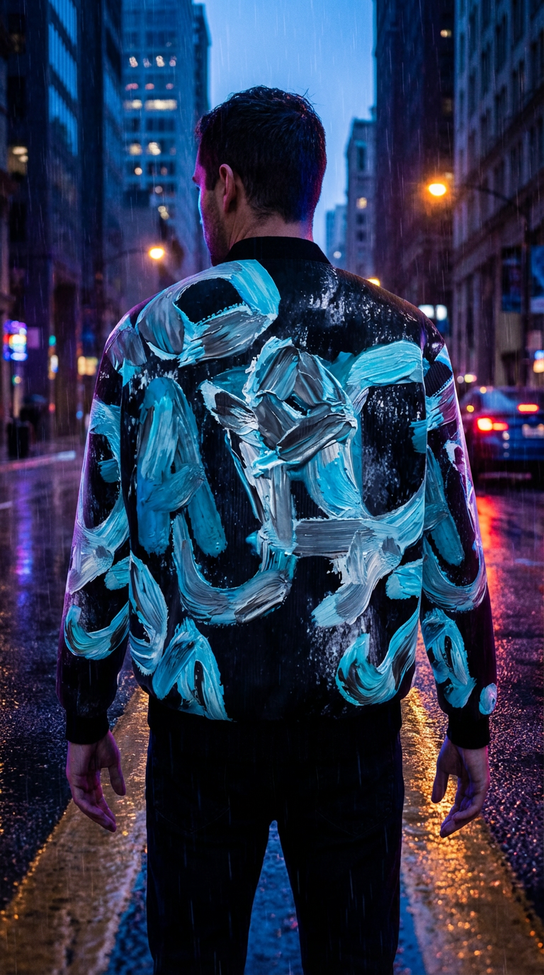 Mens Reversible Silk Bomber Jacket