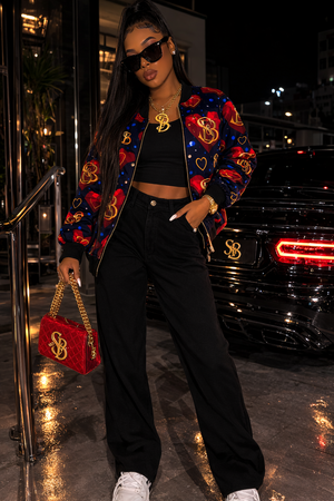 Blouson Bomber en Soie Réversible pour Femme