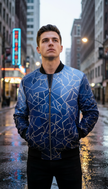 Mens Reversible Silk Bomber Jacket
