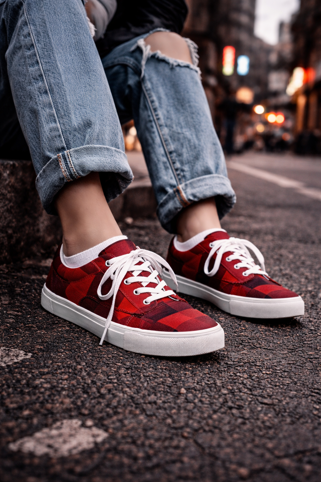 Women’s lace-up canvas shoes Andromedia