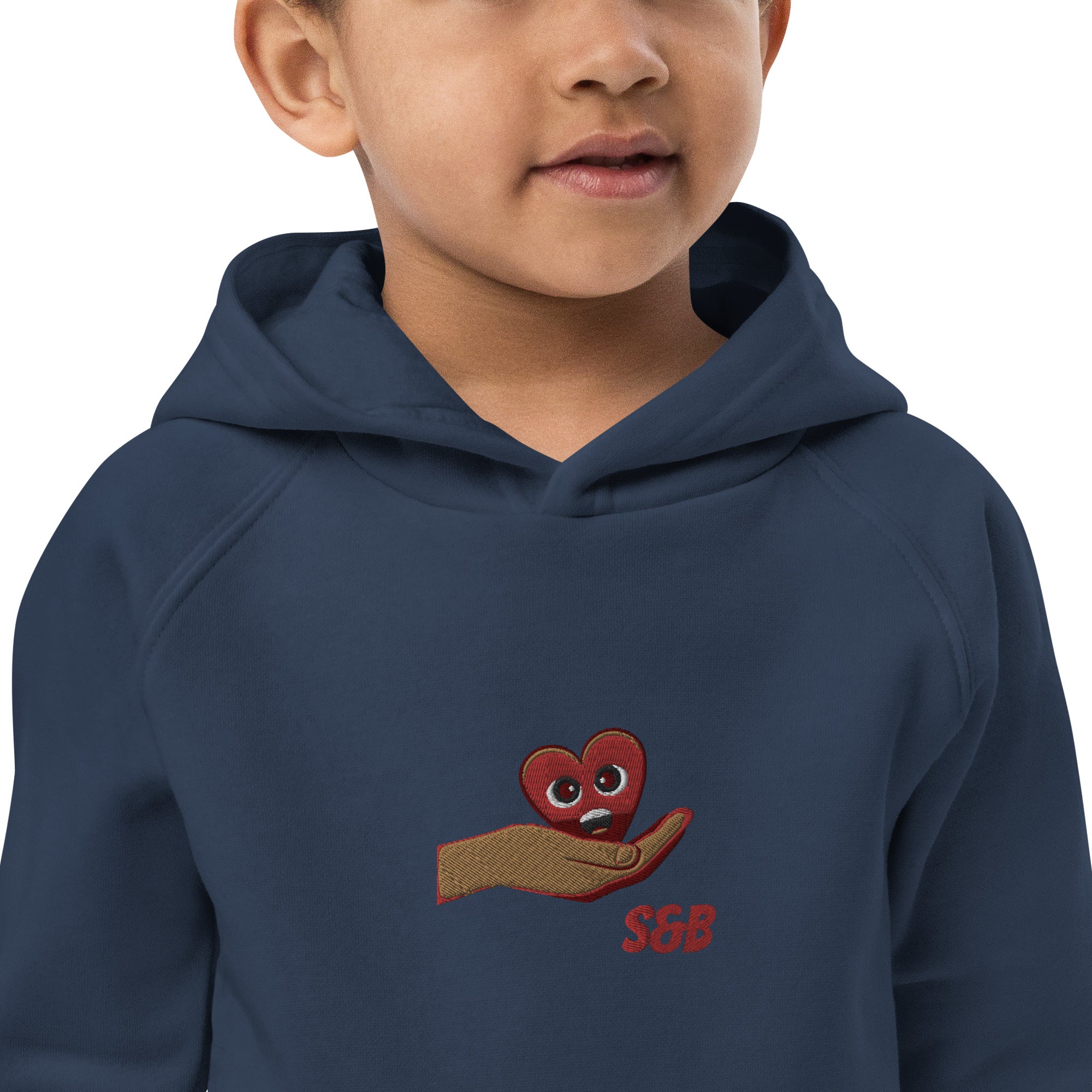 Kids Eco Hoodie Hand Heart